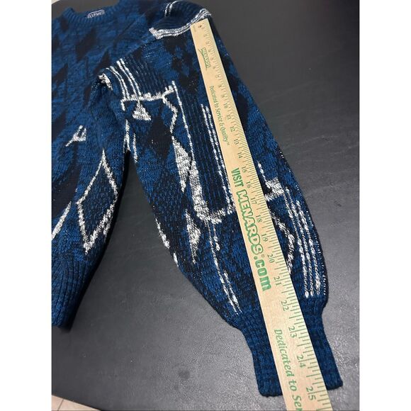 VTG Boulevard For Tall Man by Block Sweater 2XLT Abstract Geometric Knit Retro 9 - Picture 9 of 10